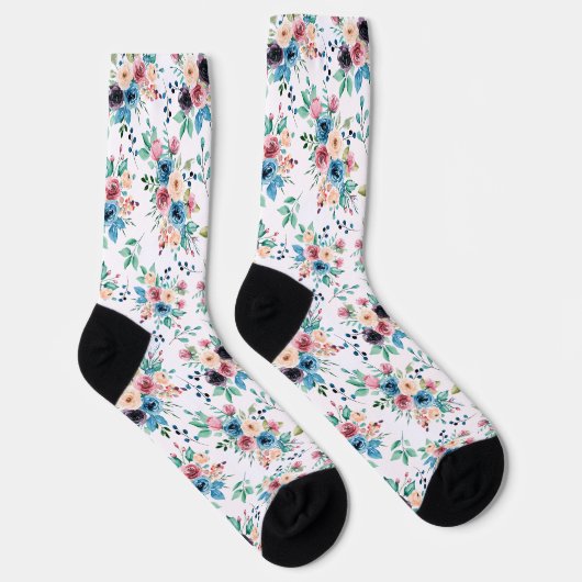 Farbenfrohe Frühlingsblumenmuster Socken (Rechts)