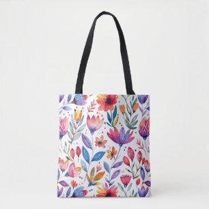 Farbenfrohe Frühlingsblumenmuster Tasche