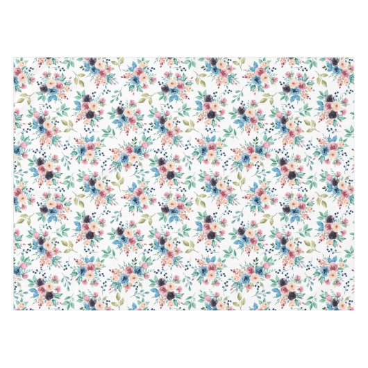 Farbenfrohe Frühlingsblumenmuster Tischdecke (Vorderseite (Horizontal))