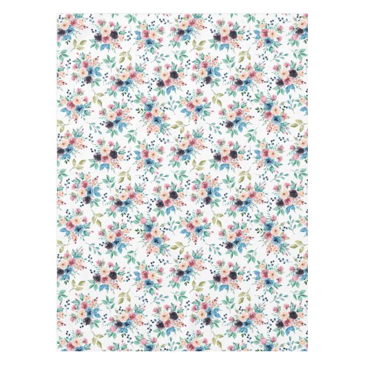 Farbenfrohe Frühlingsblumenmuster Tischdecke (Vorderseite)