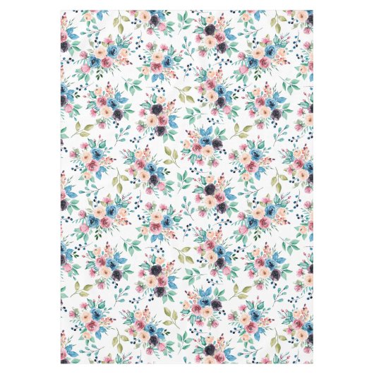 Farbenfrohe Frühlingsblumenmuster Tischdecke (Vorderseite)