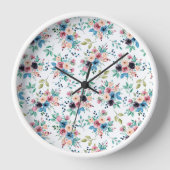 Farbenfrohe Frühlingsblumenmuster Uhr (Vorderseite)