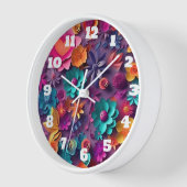 Farbenfrohe Frühlingsblumenmuster Uhr (Winkel)