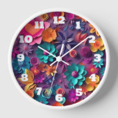 Farbenfrohe Frühlingsblumenmuster Uhr (Vorderseite)