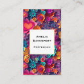 Farbenfrohe Frühlingsblumenmuster Visitenkarte (Vorderseite)
