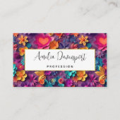 Farbenfrohe Frühlingsblumenmuster Visitenkarte (Vorderseite)