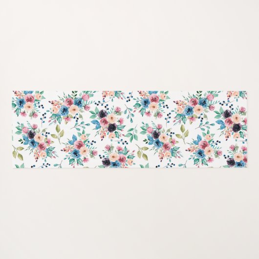 Farbenfrohe Frühlingsblumenmuster Yogamatte (Rückseite (Horizontal))