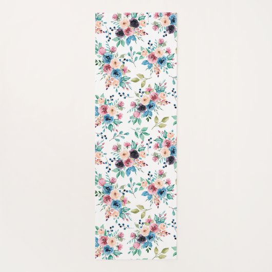 Farbenfrohe Frühlingsblumenmuster Yogamatte (Rückseite)