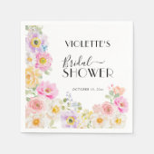 Farbenfrohe Frühlingsblüte Brautparty Serviette (Vorderseite)