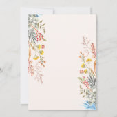 Farbenfrohe Frühlingsblüte Wildblume Wiese Getrock Einladung (Rückseite)