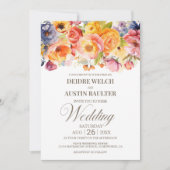 Farbenfrohe Frühlingsblütenhochzeit Einladung (Vorderseite)