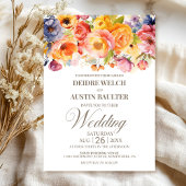 Farbenfrohe Frühlingsblütenhochzeit Einladung