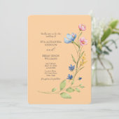 Farbenfrohe Frühlingsfeier Wildblume Einladung (Stehend Vorderseite)