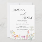 Farbenfrohe Frühlingsfest Wildblume Lässiges Foto  Einladung (Vorderseite)