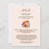 Farbenfrohe Frühlingsflora in einer Hochzeit Einladung (Rückseite)