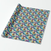 Farbenfrohe Frühlingsfloral Pansy Pattern Ostern Geschenkpapier (Ungerollt)