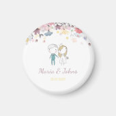 Farbenfrohe Frühlingsflorenmagneten Magnet (Vorne)