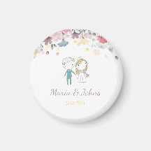 Farbenfrohe Frühlingsflorenmagneten