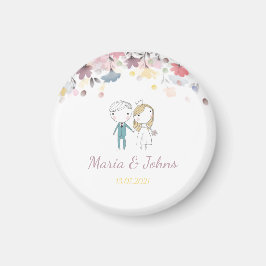 Farbenfrohe Frühlingsflorenmagneten Magnet