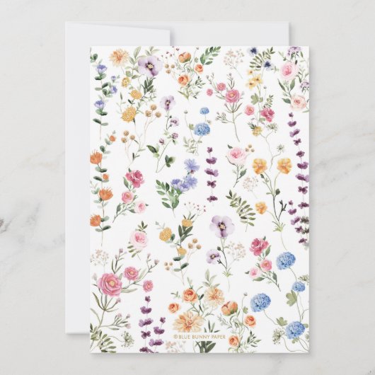 Farbenfrohe Frühlingsgarten Blume Christine Einladung (Rückseite)