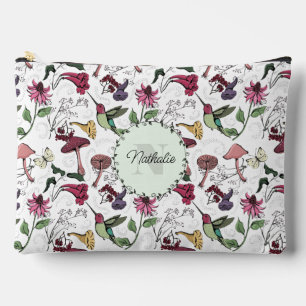 Farbenfrohe Frühlingsgarten Hummingbird Toilettena Zubehörtasche