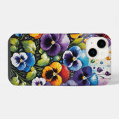 Farbenfrohe Frühlingsgeräte und Stiefmütterchen iPhone Hülle (Rückseite (Horizontal))