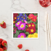 Farbenfrohe Frühlingsmedaille der Primulas-Blume Serviette (Beispiel)