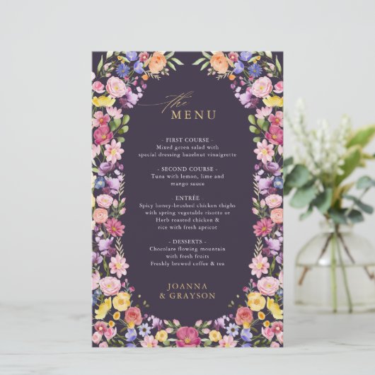 Farbenfrohe Frühlingsmenüs der Wildblume (Stehend Vorderseite)