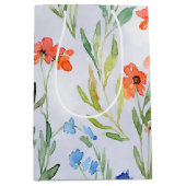 Farbenfrohe Frühlingsmesse Wildblume Wiese Mittlere Geschenktüte (Vorderseite)