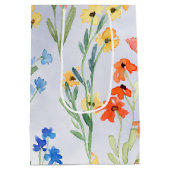 Farbenfrohe Frühlingsmesse Wildblume Wiese Mittlere Geschenktüte (Rückseite)