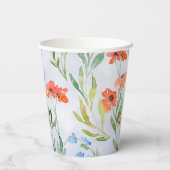 Farbenfrohe Frühlingsmesse Wildblume Wiese Pappbecher (Rückseite)