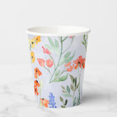 Farbenfrohe Frühlingsmesse Wildblume Wiese Pappbecher (Links)