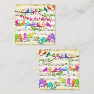 Farbenfrohe Frühlingsmusik Bird Day Card Mitteilungskarte