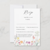 Farbenfrohe Frühlingssonne Wildblume Hochzeit RSVP Karte (Vorderseite)
