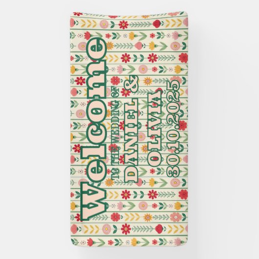 Farbenfrohe Frühlingssortierung Wildblume Banner (Vertikal)