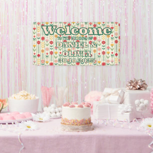 Farbenfrohe Frühlingssortierung Wildblume Banner