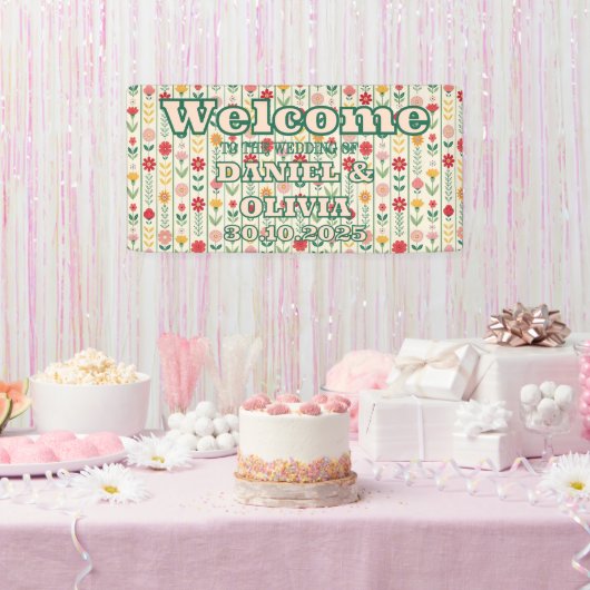 Farbenfrohe Frühlingssortierung Wildblume Banner (Party)