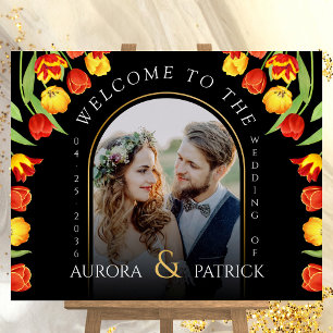 Farbenfrohe Frühlingsstille Foto Hochzeit Begrüßun Poster