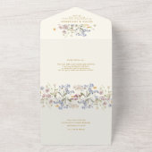 Farbenfrohe Frühlingsstimmung Wildblume Meadow Gol All In One Einladung (Außenbereich)