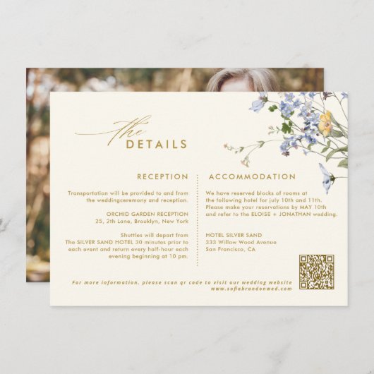 Farbenfrohe Frühlingsstimmung Wildblume Meadow Gol Begleitkarte (Vorne/Hinten)