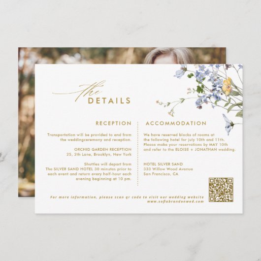 Farbenfrohe Frühlingsstimmung Wildblume Meadow Gol Begleitkarte (Vorne/Hinten)