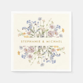 Farbenfrohe Frühlingsstimmung Wildblume Meadow Gol Serviette