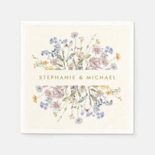 Farbenfrohe Frühlingsstimmung Wildblume Meadow Gol Serviette
