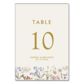 Farbenfrohe Frühlingsstimmung Wildblume Meadow Gol Tischnummer (Rückseite)