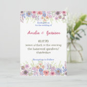 Farbenfrohe Frühlingsstipps Wildblumen zum Hochzei Einladung (Stehend Vorderseite)