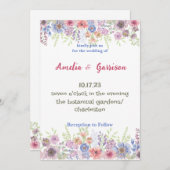 Farbenfrohe Frühlingsstipps Wildblumen zum Hochzei Einladung (Vorne/Hinten)
