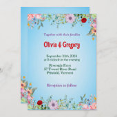 Farbenfrohe Frühlingsstipps Wildblumen zum Hochzei Einladung (Vorne/Hinten)