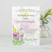 Farbenfrohe Frühlingsszenarien - Wildblumen Einladung (Stehend Vorderseite)