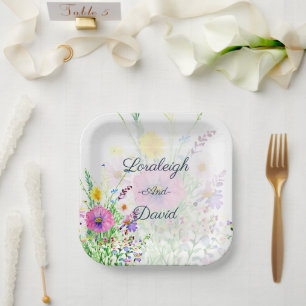 Farbenfrohe Frühlingsszenarien - Wildblumen Pappteller