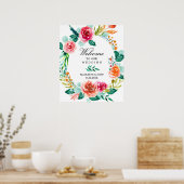 Farbenfrohe Frühlingsvibes Begrüßungszeichen Poster (Küche)